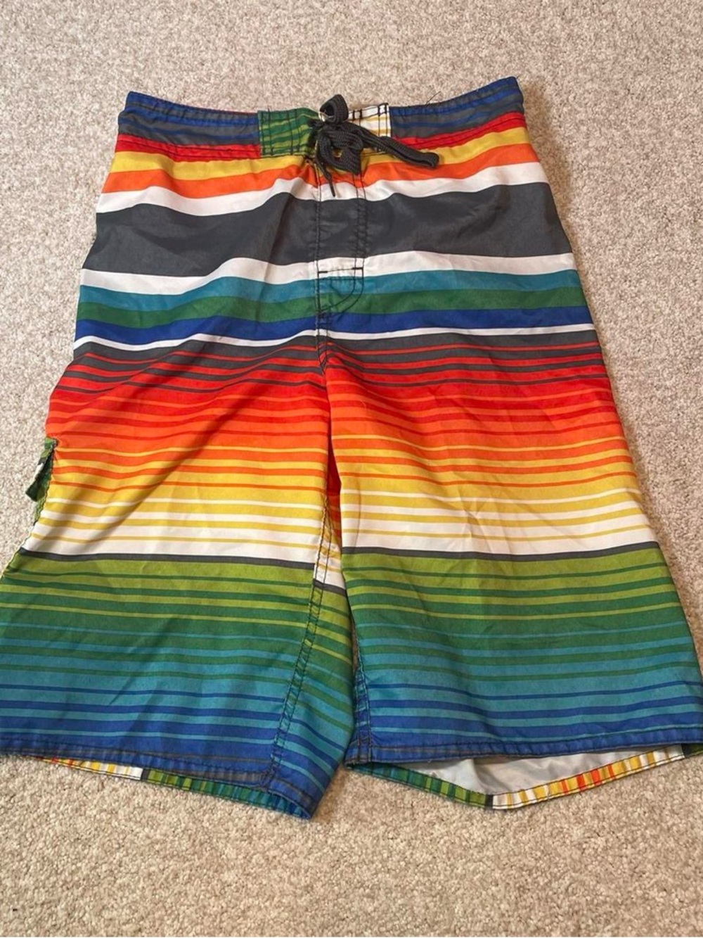 Hang Ten Boys Board Shorts Lined Swim Trunks Size Medium Multicolor